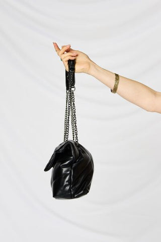SHOMICO PU Leather Chain Handbag - MOD&SOUL - Contemporary Women's Clothing