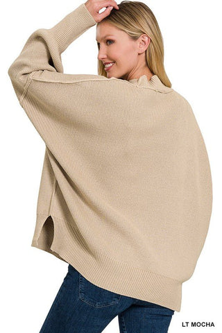 Side Slit Oversized Sweater -  - ZENANA - MOD&SOUL