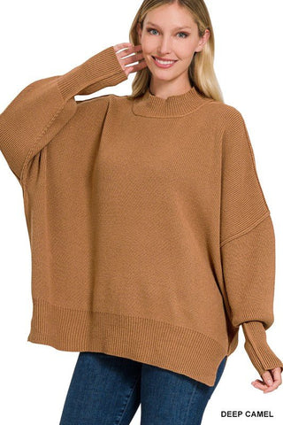 Side Slit Oversized Sweater -  - ZENANA - MOD&SOUL