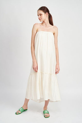 Strapless Tiered Maxi Dress - MOD&SOUL - Contemporary Women's Clothing