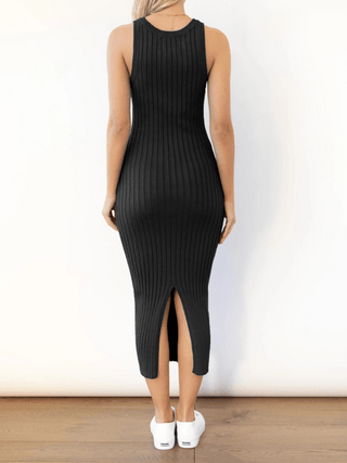 Stretchy Casual Midi Dress With Slit H4QDHW3WHN - MOD&SOUL - Contemporary Women's Clothing