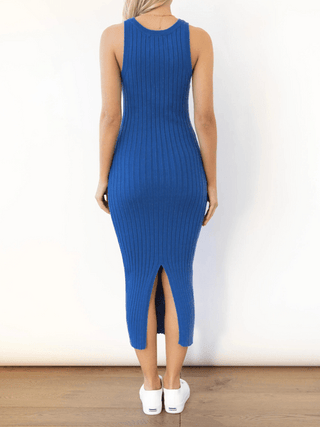 Stretchy Casual Midi Dress With Slit H4QDHW3WHN - MOD&SOUL - Contemporary Women's Clothing