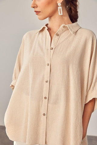 Striped Button-Down Shirt -  - Mustard Seed - MOD&SOUL