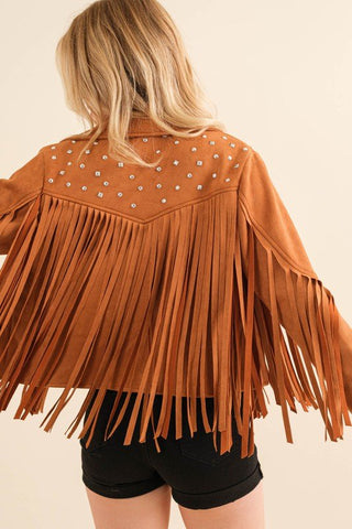 Studded Fringe Western Jacket - MOD&SOUL - Contemporary Women's Clothing