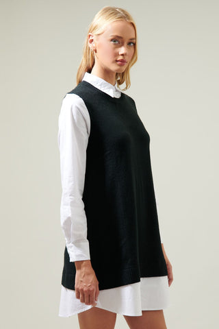 Mariela Sweater Vest & Poplin Dress -  - MOD&SOUL - Contemporary Women's Clothing - MOD&SOUL