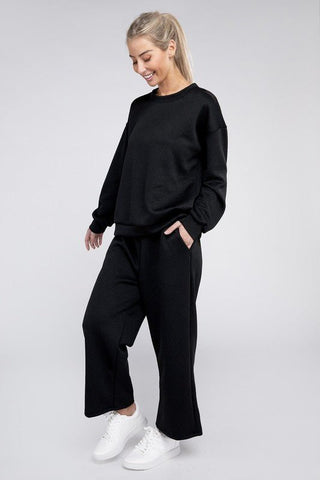Textured Fabric Top and Pants Casual Set - MOD&SOUL - Contemporary Women's Clothing