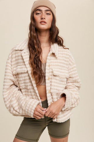 Textured Fleece Shacket - Outerwear - Listicle - MOD&SOUL