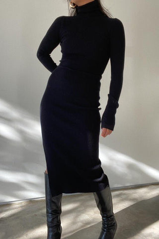 Turtleneck knit Midi Dress - Black - Dress - MOD&SOUL - Contemporary Women's Clothing - MOD&SOUL