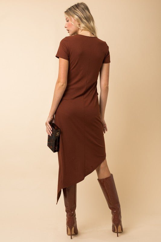 Brown Twist Wrap Midi Dress | Basic Casual Dress | Cute Dresses MOD&SOUL - Contemporary Women's Clothing Brown Twist Wrap Midi Dress | Basic Casual Dress | Cute Dresses MOD&SOUL - Contemporary Women's Clothing