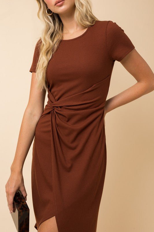 Brown Twist Wrap Midi Dress | Basic Casual Dress | Cute Dresses MOD&SOUL - Contemporary Women's Clothing Brown Twist Wrap Midi Dress | Basic Casual Dress | Cute Dresses MOD&SOUL - Contemporary Women's Clothing