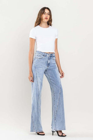 Ultra High Rise Wide Leg Jeans - MOD&SOUL - Contemporary Women's Clothing