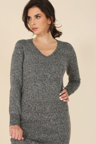 V-Neck Sweater Maxi Dress -  - Lilou - MOD&SOUL