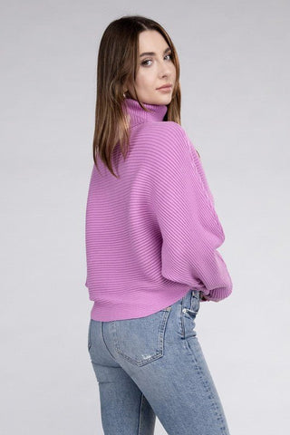 Viscose Dolman Sleeve Turtleneck Sweater - Shirts & Tops - ZENANA - MOD&SOUL