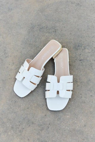 Walk It Out Slide Sandals in Icy White - Shoes - Trendsi - MOD&SOUL