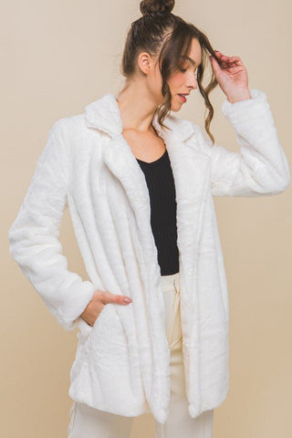 Woven Solid Teddy Collar Coat - MOD&SOUL - Contemporary Women's Clothing