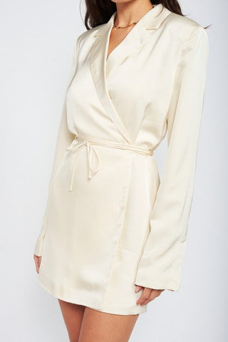 Satin Blazer Mini Dress -  - Emory Park - MOD&SOUL