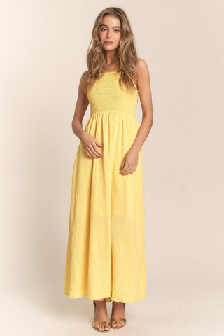 Yellow Smocked Maxi Dress - MOD&SOUL - Contemporary Women's Clothing