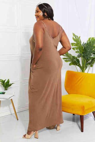 Zenana Full Size Beach Vibes Cami Maxi Dress in Mocha - MOD&SOUL - Contemporary Women's Clothing