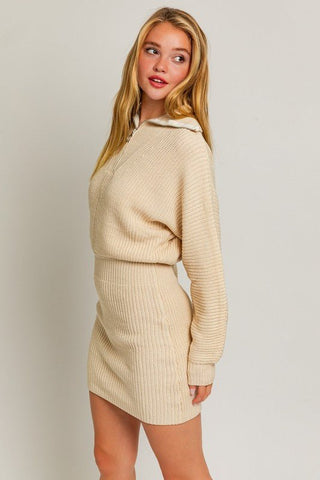 Zipper Sweater Dress - MOD&SOUL - Contemporary Women's Clothing
